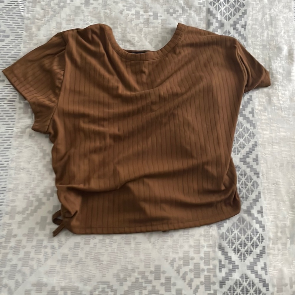 Brown crop top backless